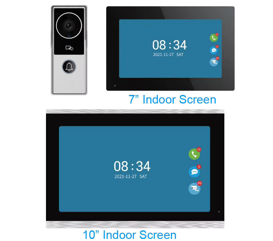 LUCKING DOOR WLAN Video-Türklingel KW06 mit 1080P Touchscreen, Bewegungserkennung und Identitätserkennung zur Entsperrung via Graffiti App - Bild 2