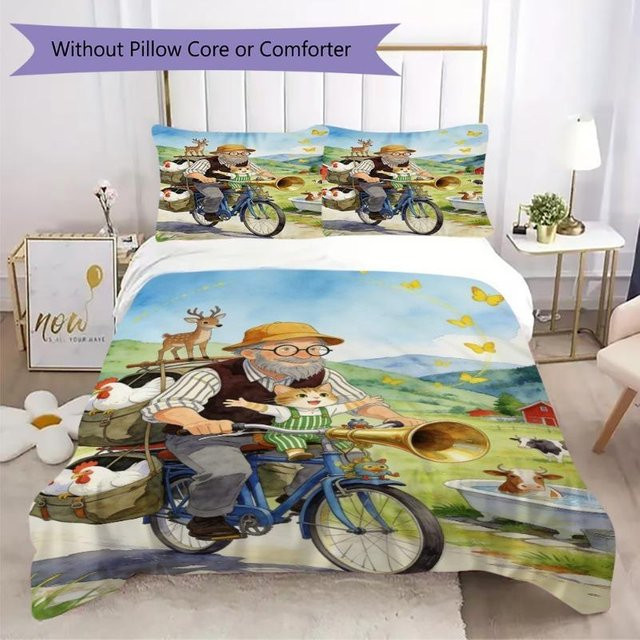 Pettson und Findus Bauernhof Bettwäsche Set für Kinder mit Motiv-Druck, Mehrfarbig, B/H: 135 x 200 cm - Bild 1
