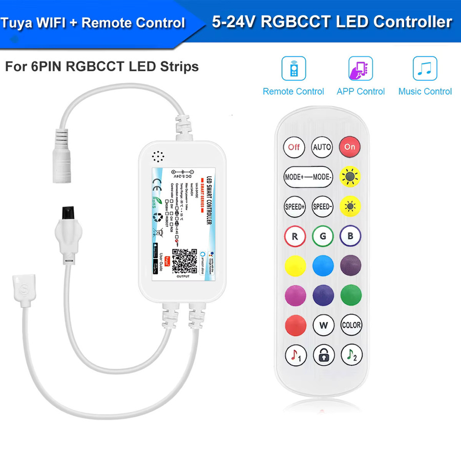 YSRSAI Tuya WiFi RGB CCT LED Unterbauleuchte für Küchenschränke mit Fernbedienung und Dimmfunktion, Multicolor, Länge: 30 cm - Bild 3