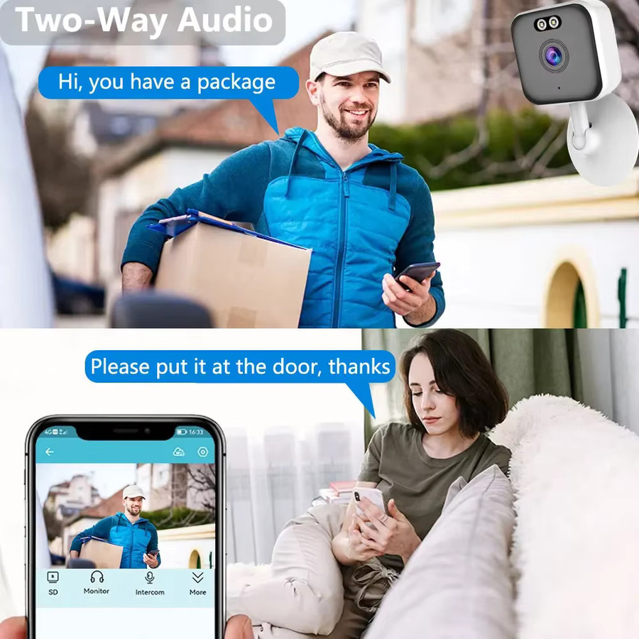 Cam720 Overscam Mini 5MP WLAN IP Kompaktkamera für Innenräume, kabellose Heimsicherheitskamera mit Farbnachtsicht und Menschenerkennung, Weiß - Bild 2