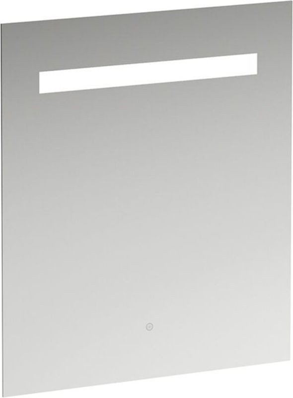 Laufen Leelo Spiegel mit LED-Beleuchtung, rechteckig, Wandmontage, B/H: 60 x 70 cm, Silber/Transparent/Weiß - Bild 1