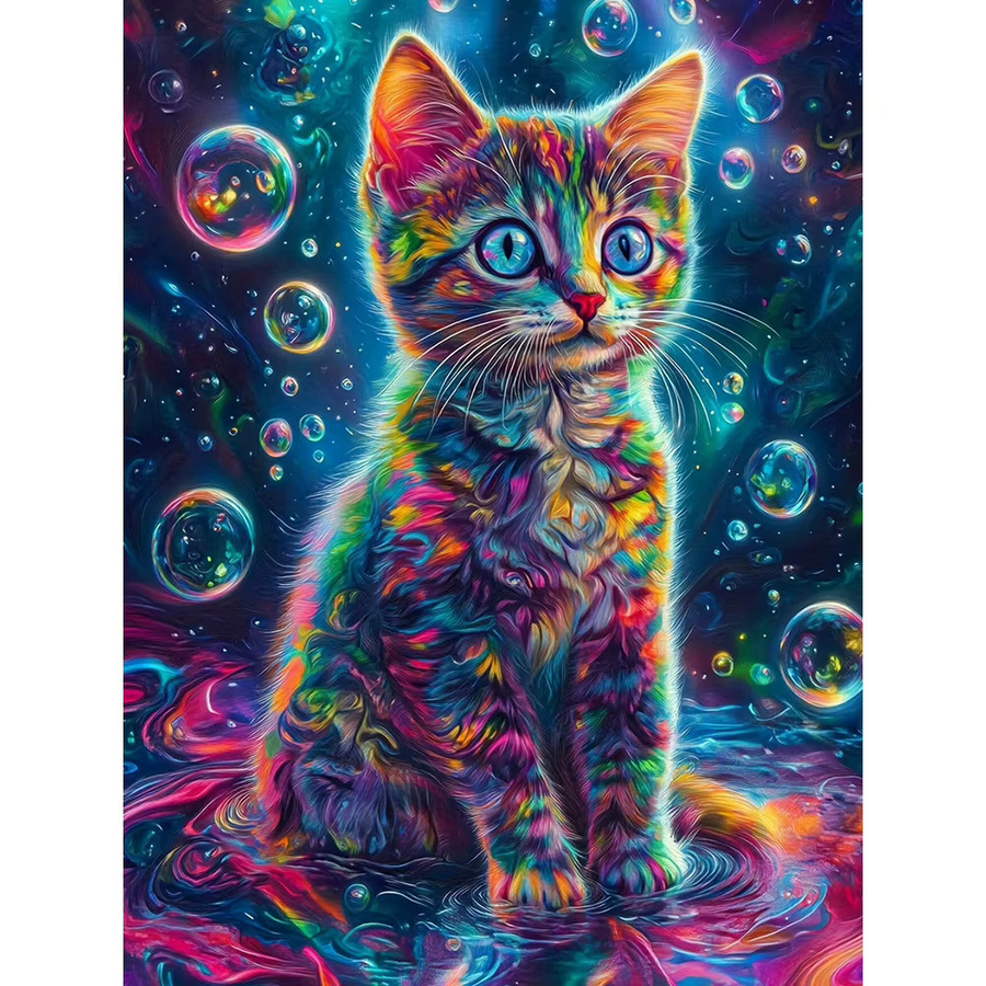 Evershine Diamant-Malerei Katze Bastelset für Kinder in Multicolour, B/H: 30 x 20 cm - Bild 4