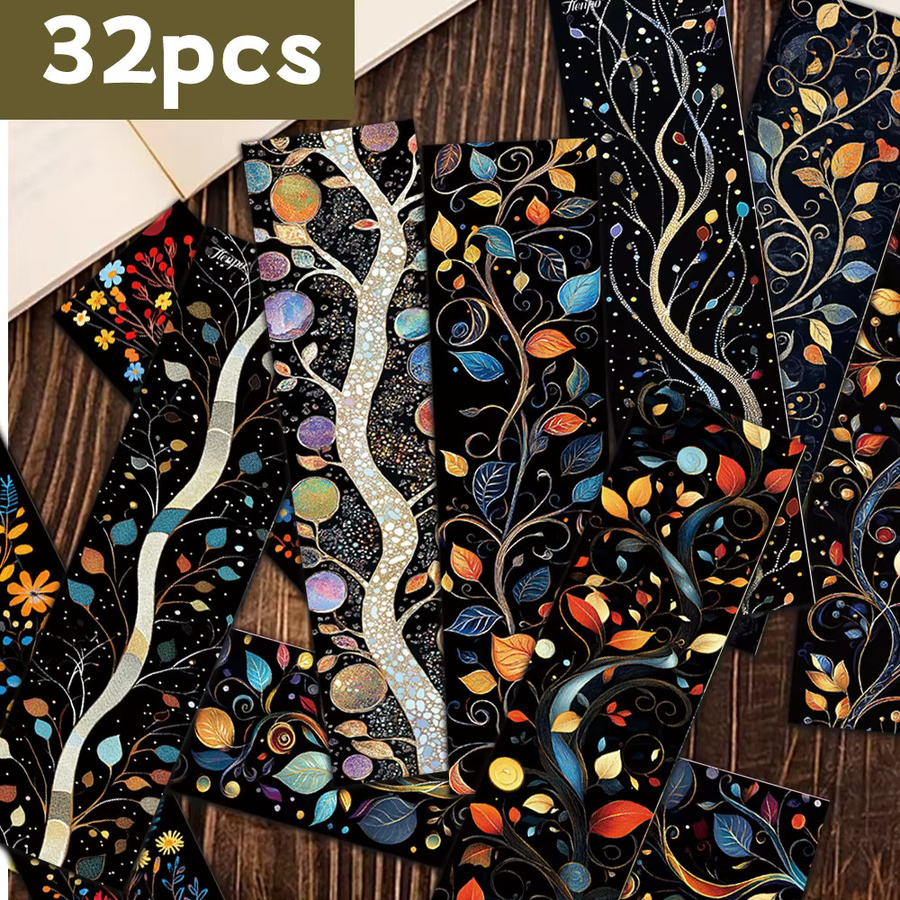 32 Stück Lesezeichen mit Weinreben- und Wildblumen-Motiv in Multicolour aus Papier - Bild 4