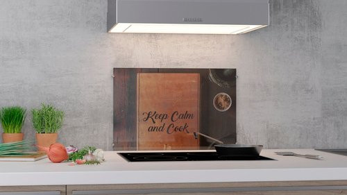 NOVADOORS Glasboard Keep Calm and Cook, mehrfarbig, Glas, Breite: 60 cm, Höhe: 60 cm - Bild 1