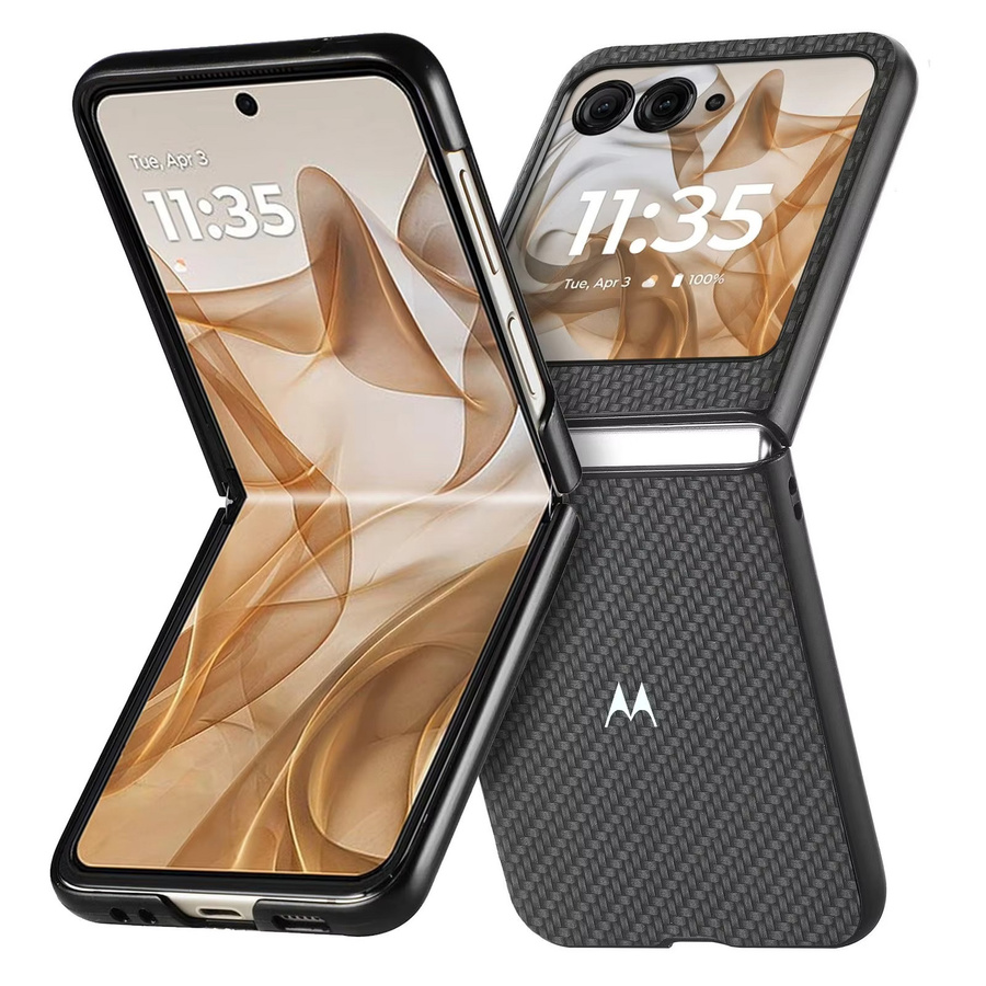 Business Luxus Schutzhülle mit Geflechtstruktur für Motorola Razr in Schwarz - Bild 5