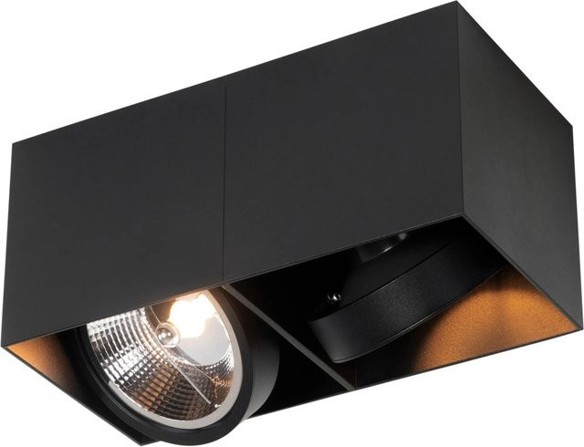 QAZQA Design Spot Schwarz Rechteckig 2-flammige Aluminium Deckenleuchte dimmbar mit GU10 Reflektor - Bild 1