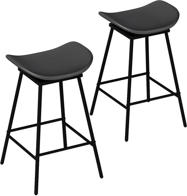 Costway Barhocker 2er Set 360 Grad drehbar in Schwarz mit Kunstleder und Metallgestell, Höhe: 71,5 cm - Bild 1