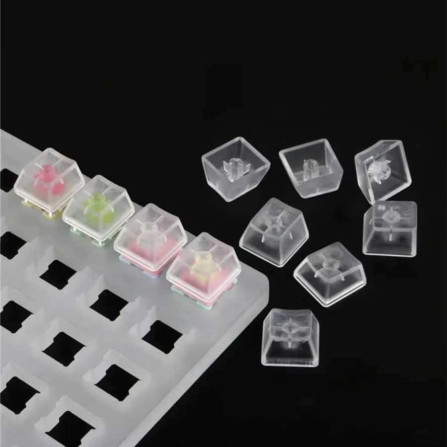 10 transparente Blanko-Tastenkappen im Cherry Profile R4 aus ABS für MX Switches und Gaming-Tastaturen - Bild 3