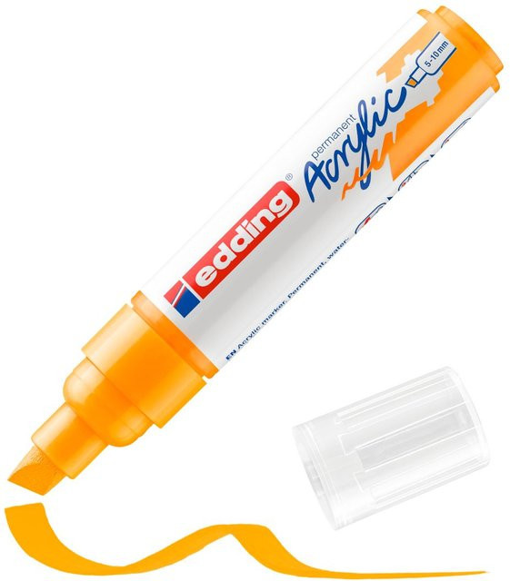 edding 5000 Acrylmarker Breit in Sonnengelb mit Chisel-Spitze und Pigmentfarbe für permanente Ergebnisse - Bild 1