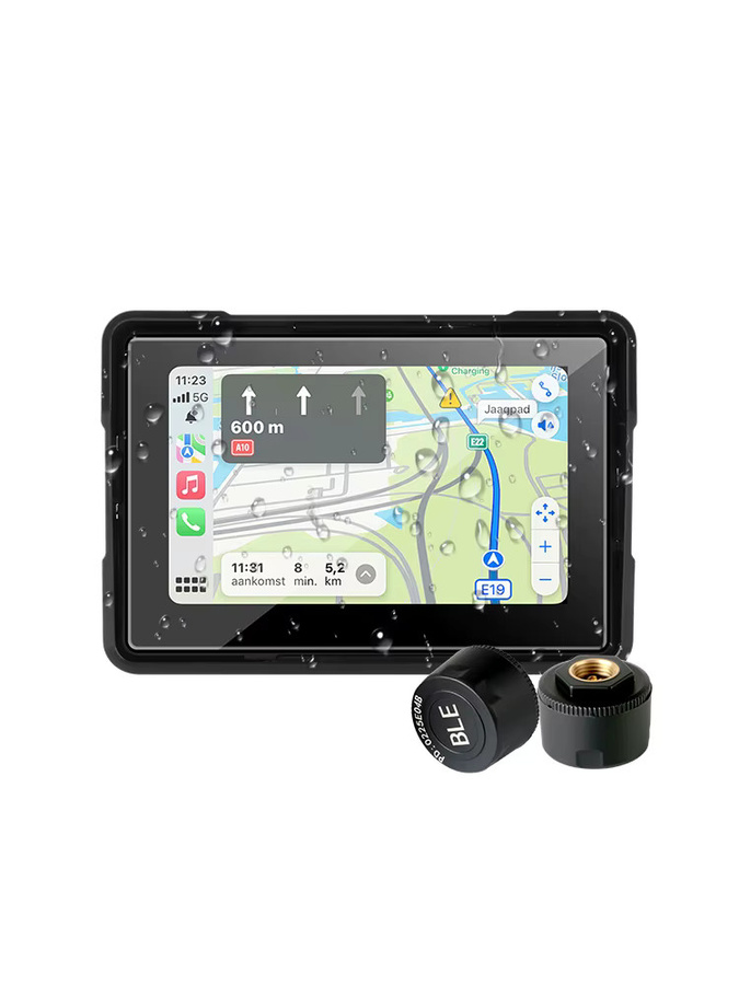 Jansite 5 Zoll Motorrad-Navigationssystem mit GPS, Wireless CarPlay & Android Auto, Bluetooth 5.0 und IPX7 wasserdichtem Touchscreen in Schwarz - Bild 7