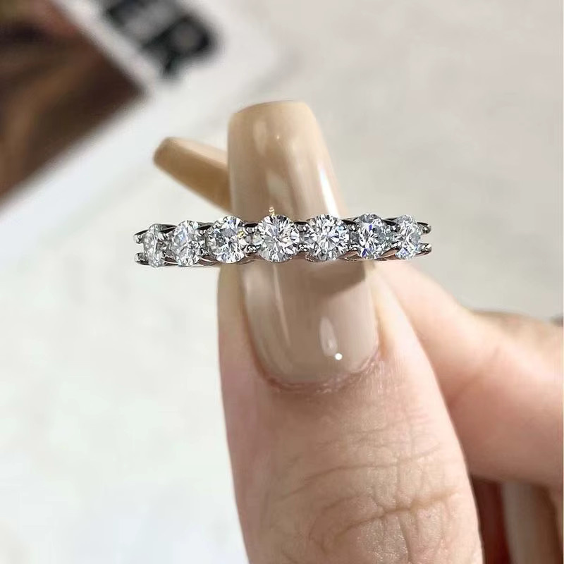 DWJ Moissanit-Diamantring, 925 Silber, Damen - Bild 1
