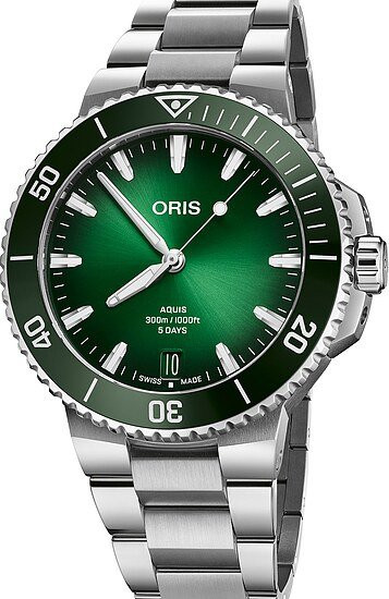 Oris Taucheruhr, Automatik, Edelstahl, Grün, 43,5 mm, Unisex - Bild 1