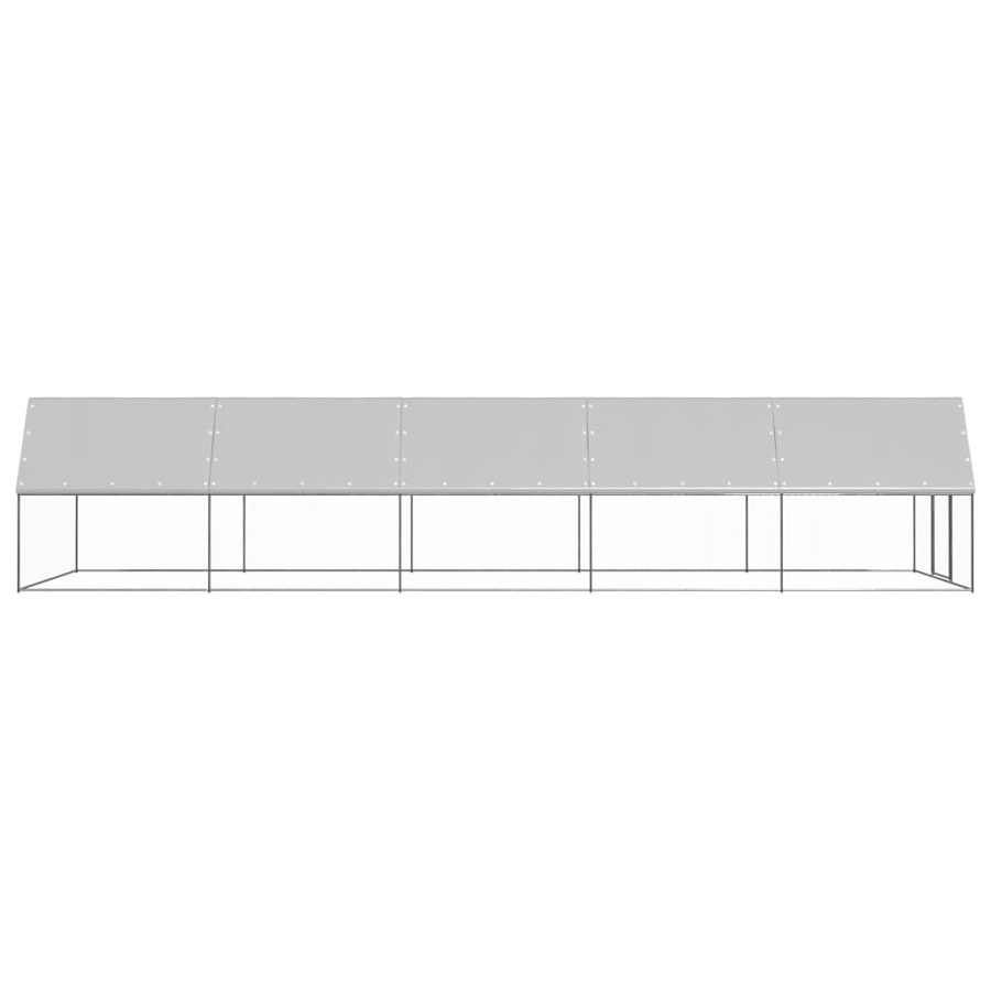 vidaXL Außenvoliere für Hühner aus verzinktem Stahl in Silbergrau, B/T/H: 10 x 3 x 2 m - Bild 2
