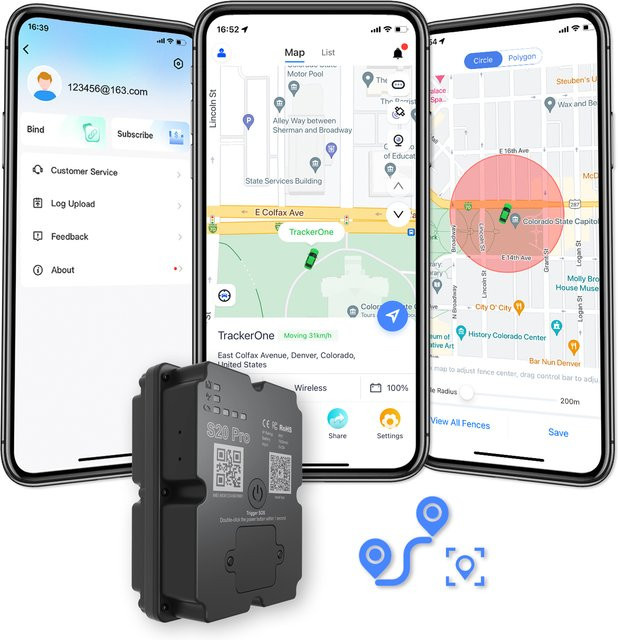 Wanwaytech 4G GPS Tracker Schwarz für Fahrzeuge und LKWs zur Echtzeit-Fernverfolgung - Bild 1