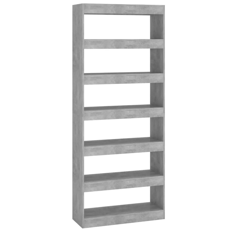 vidaXL Bücherregal und Raumteiler in Betongrau aus Holzwerkstoff, B/T/H: 80 x 30 x 198 cm - Bild 2
