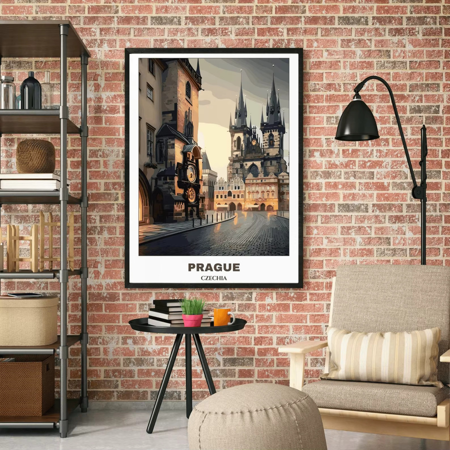 Vintage Stadtplan Prag als digitaler Druck für deine Wandgestaltung in Mehrfarben - Bild 5