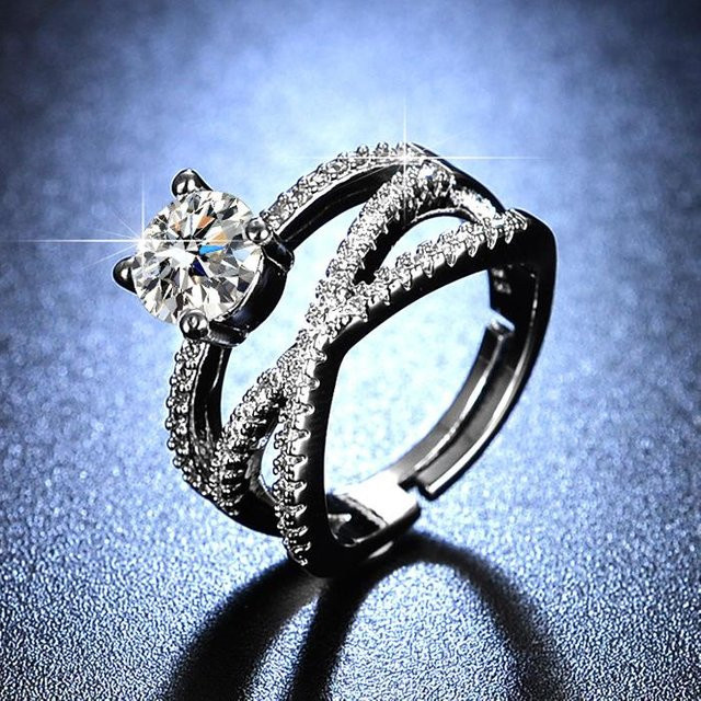Lucky Star Jewelry Ring, Moissanit, Damen, verstellbar - Bild 1