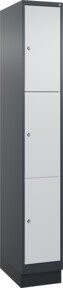 C+P Schließfachschrank Classic PLUS mit Sockel, 1 Abteil, Farbe: Lichtgrau/Anthrazitgrau, H x B x T: 195 x 30 x 50 cm - Bild 1