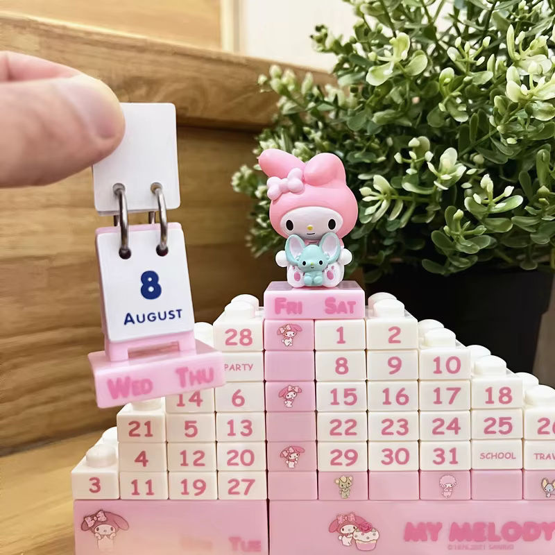 TAKARA TOMY Ewiger Schreibtischkalender in Herzform als Desktop Dekoration, Farbe Pink - Bild 3