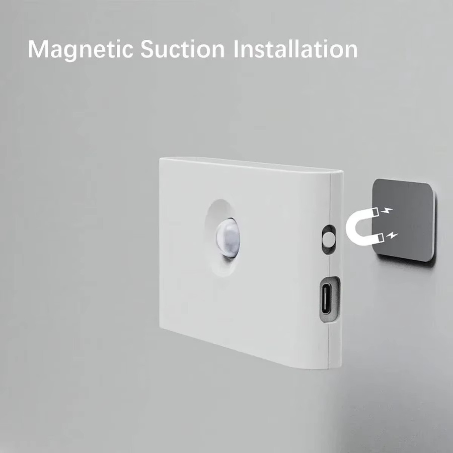 Heinast LED Nachtlicht mit Bewegungssensor, weißes kabelloses Wandlicht mit USB-Ladefunktion für Schlafzimmer, Korridor und Badezimmer, warmweiß - Bild 3