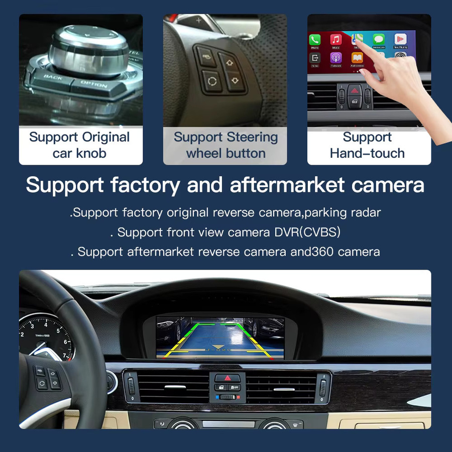 CARABC Wireless CarPlay und Android Auto Multimedia Touchscreen für BMW 3er und 5er Serie CIC CCC System, 8,9 Zoll, Schwarz - Bild 2