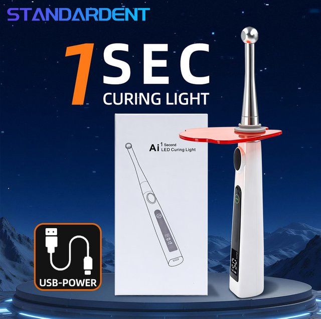 Wiederaufladbarer Dental Photopolymerisator mit 5W LED-Härtungslampe für 800-2400mw/cm2 Harz-Aushärtung - Bild 1