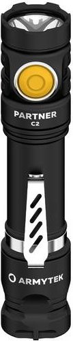 ArmyTek Partner C2 Magnet USB LED Taschenlampe in Schwarz mit Gürtelclip und Holster, 1100 Lumen, Akkubetrieben - Bild 1