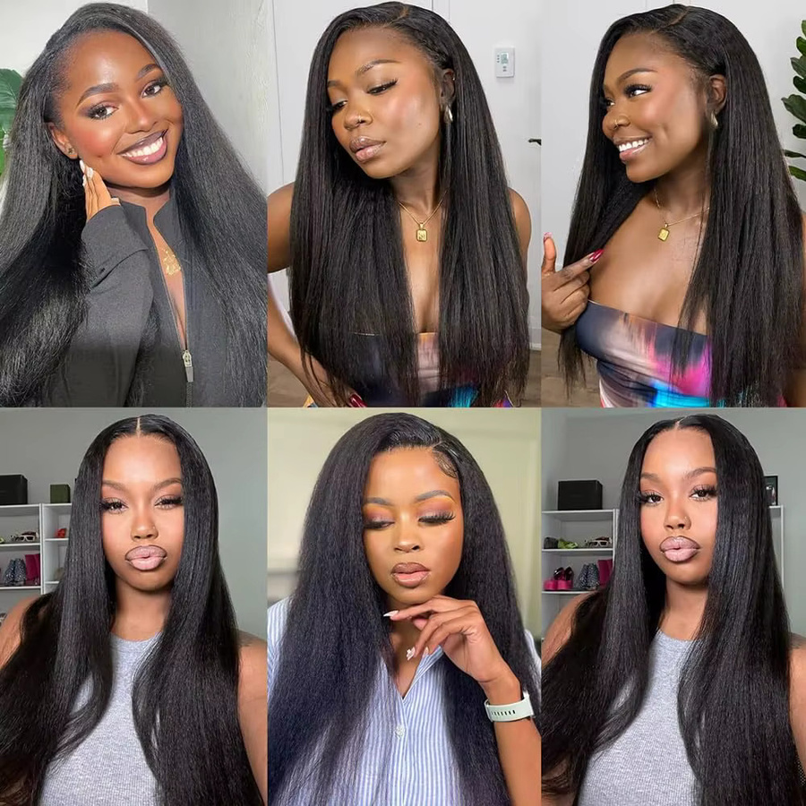 Yavida Yaki Straight Echthaar Haarverlängerung, 3 Bündel, Damen - Bild 2