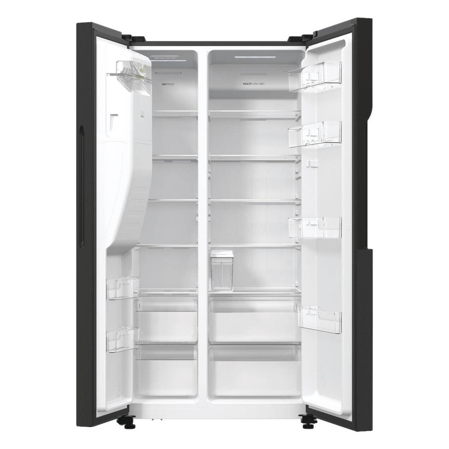 Gorenje Side-by-Side Side-by-Side Kühlschrank NRR9ESBXL Schwarz mit No-Frost und Eiswürfelbereiter, B/H/T: 92 x 179 x 70 cm - Bild 3
