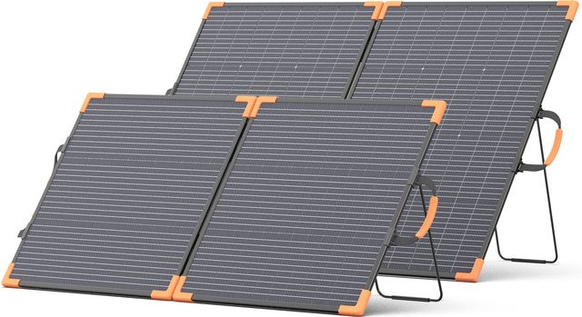 MHPOWOS Bifaziales Solarmodul Set in Schwarz, Tragbares Solarladepanel für Camping und Outdoor-Tourismus - Bild 1