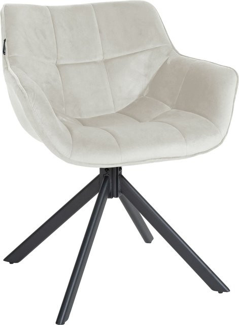 CLP Esszimmerstuhl Westport mit Samtbezug in Beige, drehbarer Polsterstuhl mit Rückholfunktion - Bild 1