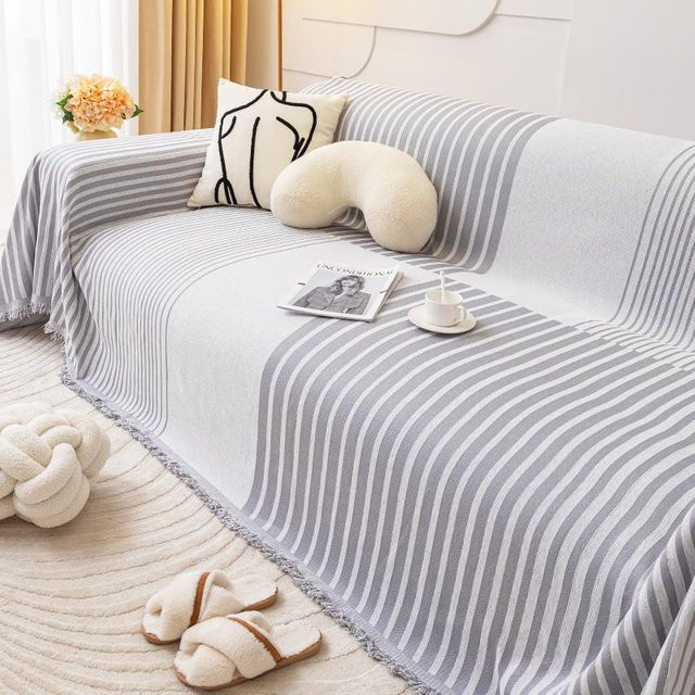 Universeller Sofabezug in Grau, moderner Rundumbezug aus Polyester, B/H: 300 x 180 cm - Bild 1