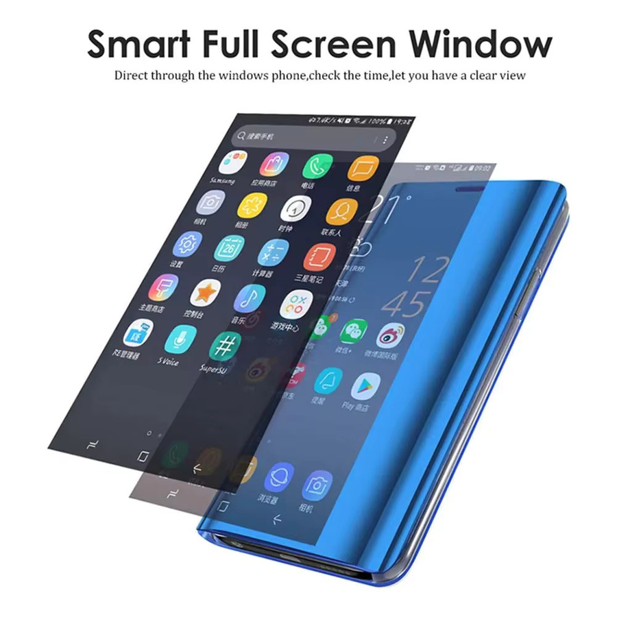 Luxus Spiegel Flip Case für Xiaomi 15T Pro 14T 13T Pro und POCO C85 C75 X7 X6 5G in Gold mit Standfunktion und Schutzhülle - Bild 2