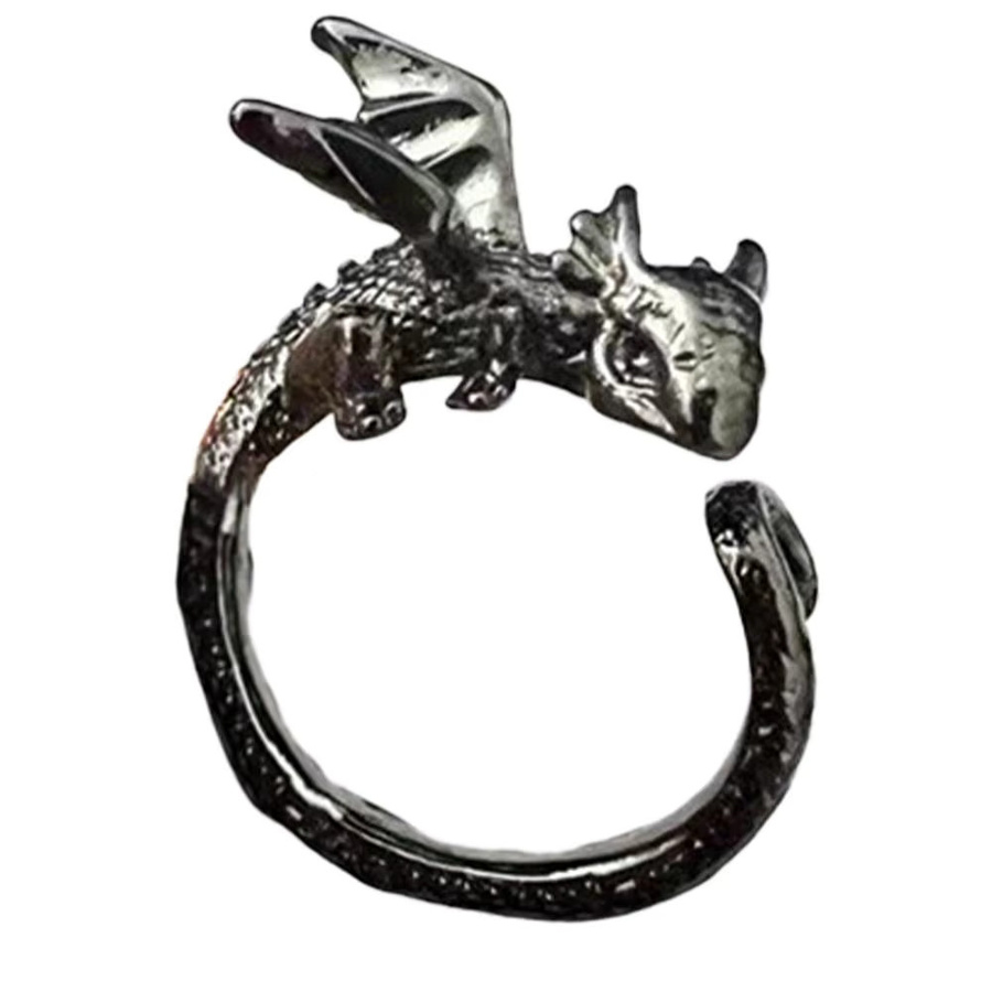 Verstellbarer Drachen-Strickring aus Metall in Silber als Garnführung und Fingerhalter für schnelleres Stricken und Häkeln - Bild 6