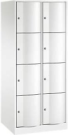 C+P Schließfachschrank Resisto mit 2 Abteilen und 8 Fächern, Farbe: Weiß, B/T/H: 77,2 x 64,0 x 195,0 cm - Bild 1