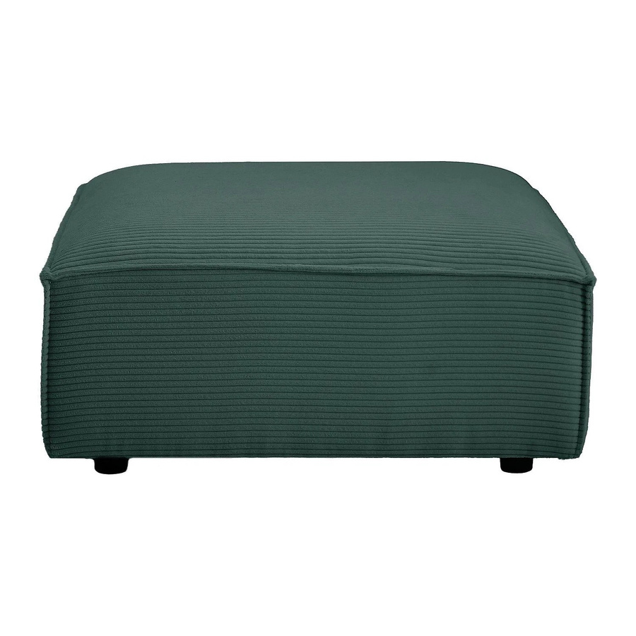 Vente-unique Sitzhocker Ruzolo in Grün aus Cord-Samt, B/T/H: 90 x 43 x 43 cm - Bild 2
