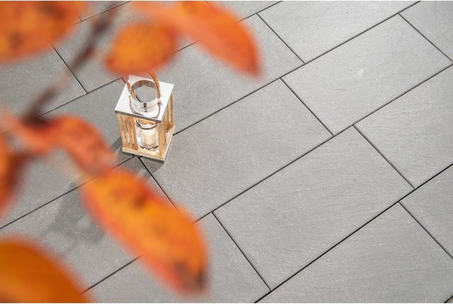Diephaus Terrassenplatte Sassari in Mittelgrau mit Steinoptik, B/T/H: 80 x 40 x 4 cm - Bild 1