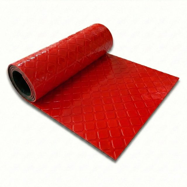 Floordirekt PVC-Bodenbelag Check Quadra in Rot mit Quadrat-Optik, Breite: 110 cm, Länge: 600 cm - Bild 1