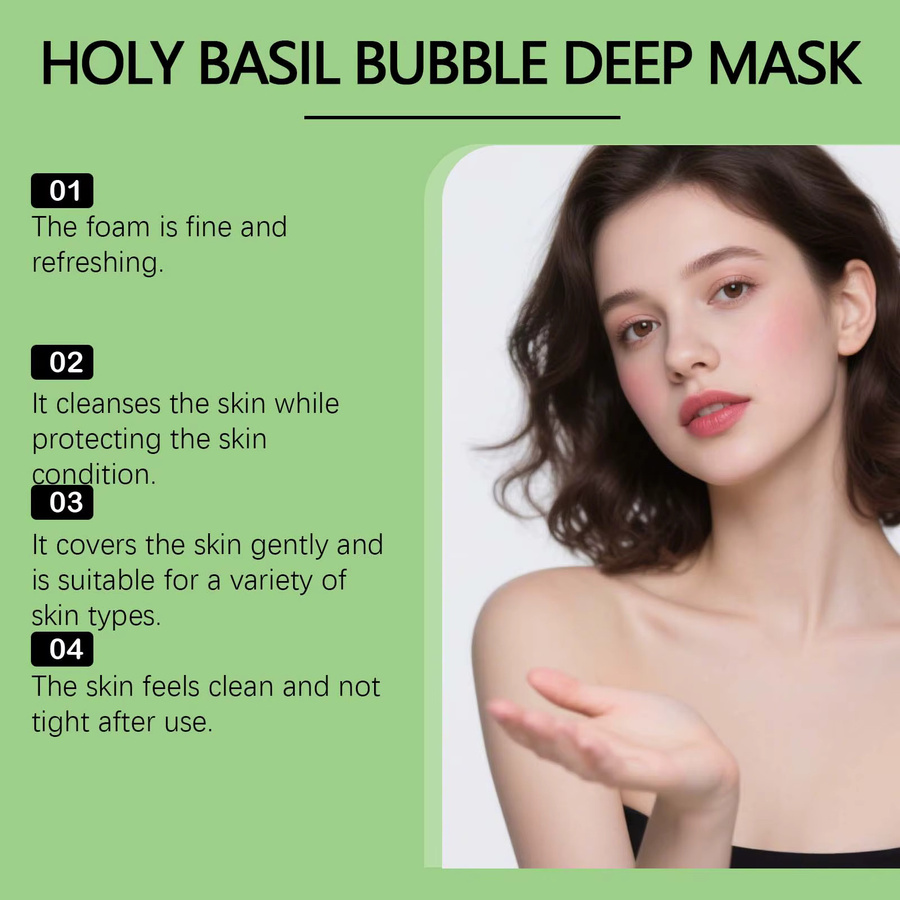 VIARELINE Holy Basil Bubble Gesichtsmaske, Fettige Haut, Unisex - Bild 5