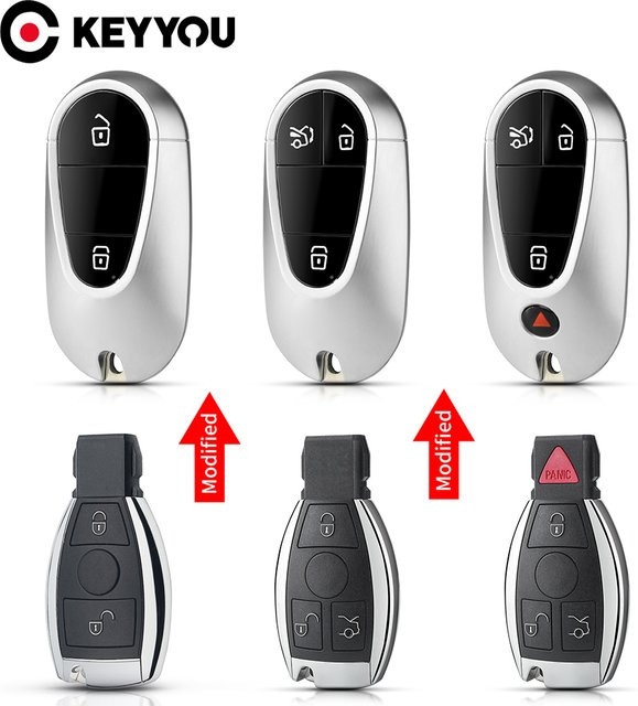 KEYYOU Auto Schlüssel Gehäuse für Mercedes Benz A B S E Klasse kompatibel mit NEC und BGA 2000 - Bild 1