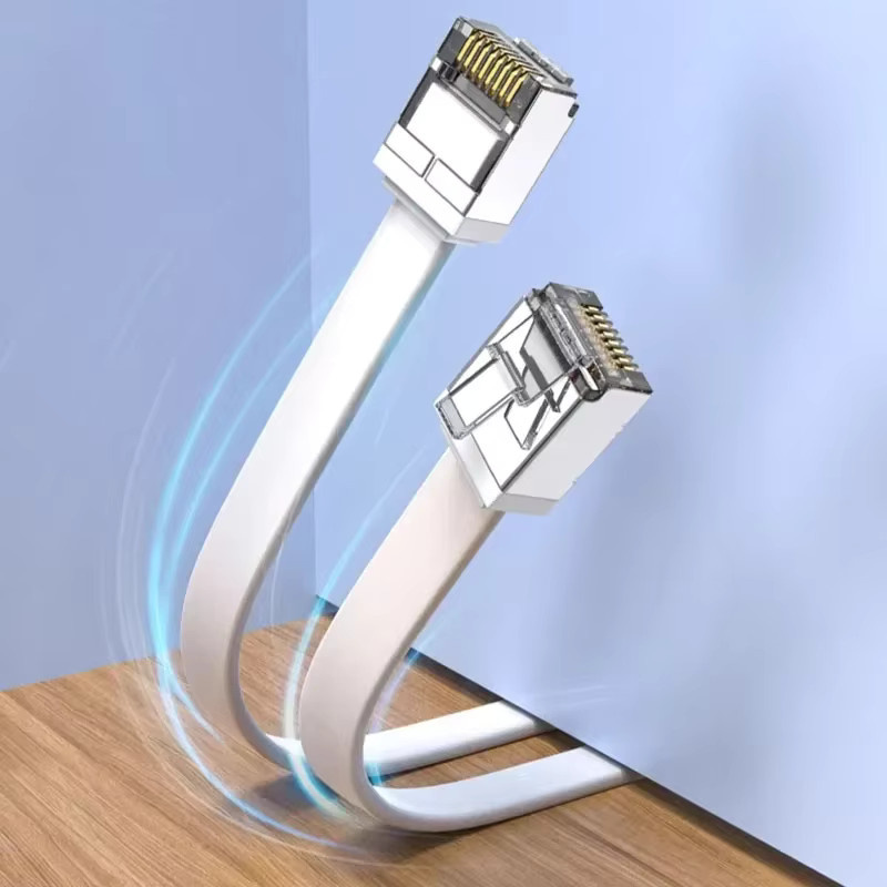 Vention Ethernet-Kabel Cat7 RJ45 LAN-Kabel in Schwarz, 10G High-Speed-Netzwerkkabel aus reinem Kupfer, flach und abgeschirmt für PC, Router und Laptop - Bild 2