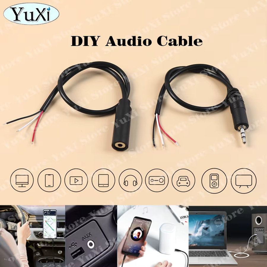 YuXi Audio Verlängerungskabel Schwarz mit 3,5 mm Jack Stecker Mono Stereo TS TRS TRRS für Kopfhörer und Mikrofon - Bild 2