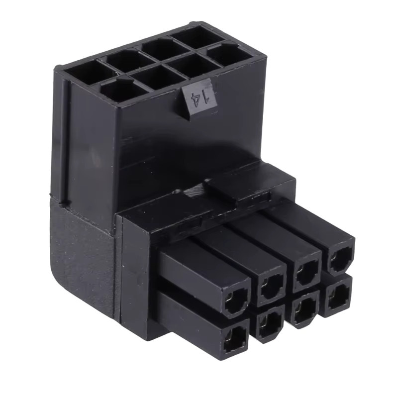 T8WC 8Pin CPU Netzteil Konverter 90 Grad abgewinkelt, 8Pins Buchse auf Stecker, Schwarz - Bild 3