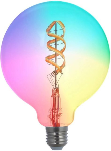 LUUMR Smart LED E27 G125 Globe Leuchtmittel aus Glas, RGBW Multicolour, kompatibel mit Tuya, ZigBee und Philips Hue - Bild 1