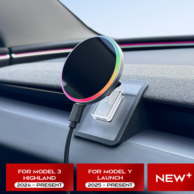 TEKSY Magnetische Handyhalterung in Schwarz kompatibel mit MagSafe für iPhone 17 16 Pro sowie Tesla Model Y und Model 3 Highland - Bild 1