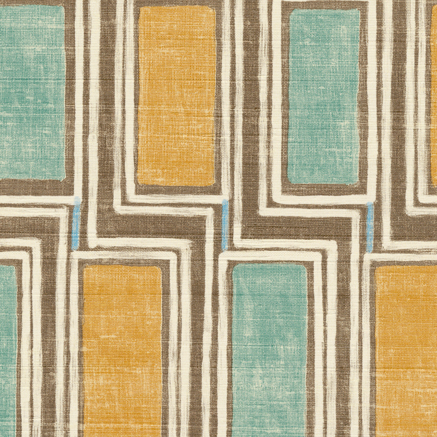 Élitis Tapete Beat VP 1039 43 mit abstraktem geometrischem Mid-Century Design in Multicolour aus Vinyl - Bild 1