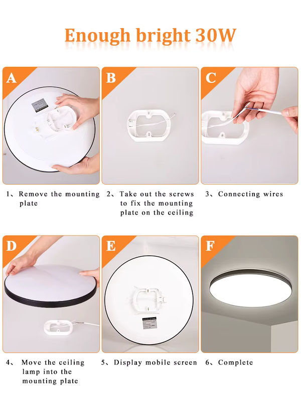 CANMEIJIA LED-Panel Deckenleuchte in Kreisform, weiße Pendelleuchte für Badezimmer und Küche - Bild 6