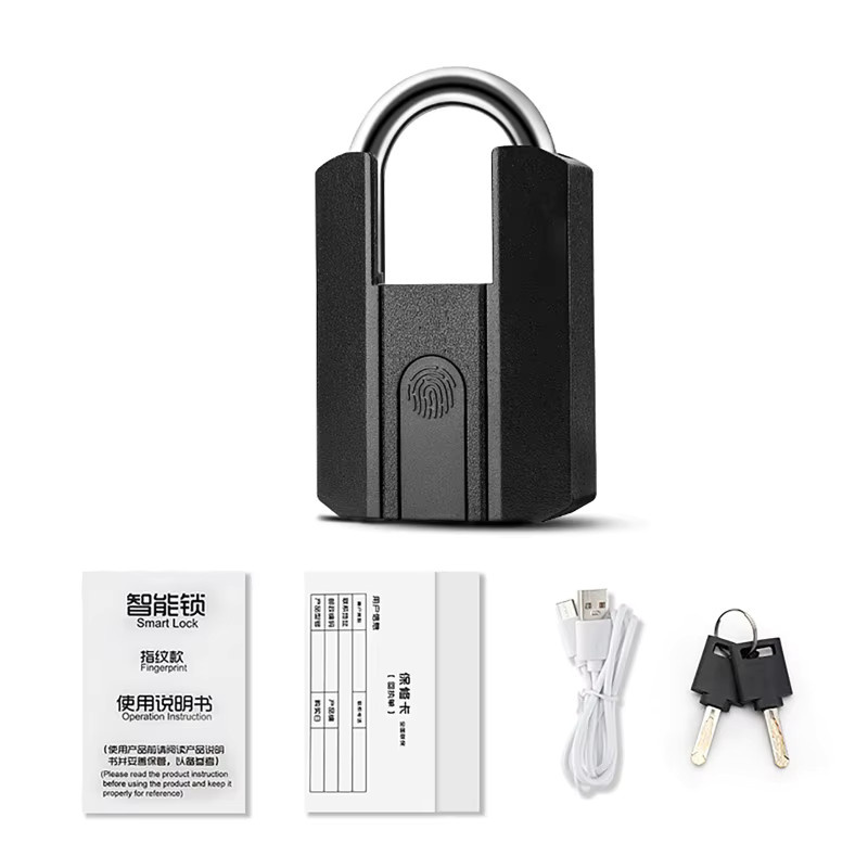 luxuglow Intelligentes Bluetooth-Fingerabdruck-Vorhängeschloss mit TTLock App-Steuerung und Schlüssel, Farbe: Schwarz - Bild 4