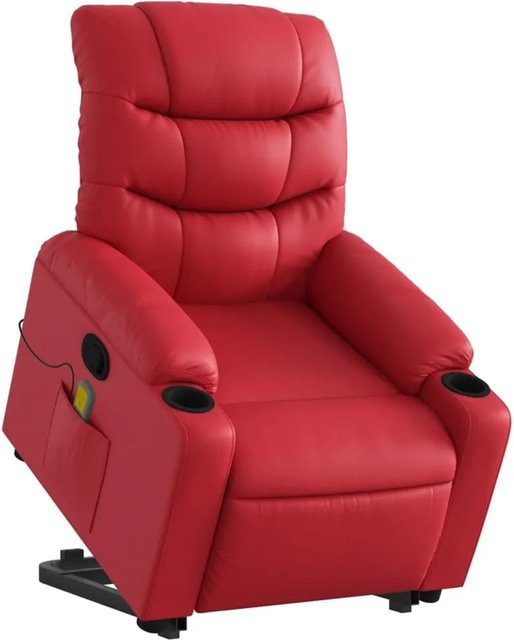 vidaXL Massagesessel mit Aufstehhilfe in Rot aus Kunstleder - Bild 1