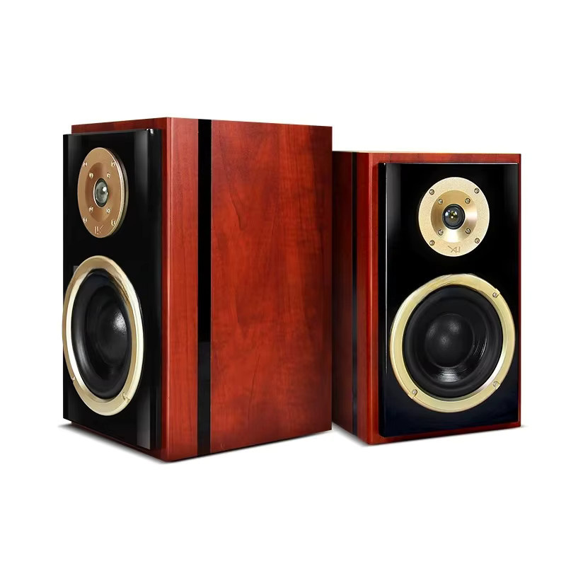 Branwish HiFi Stereo Bücherregallautsprecher Retro Holz Subwoofer in Braun, 6,5 Zoll, 4 Ohm, 100 W - Bild 5
